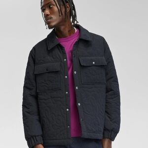 Mode of One Mens Quilted Jacket In Deep Black NWT